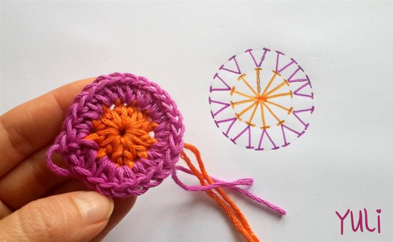 Mahala Mandala crochet square by Yuli 