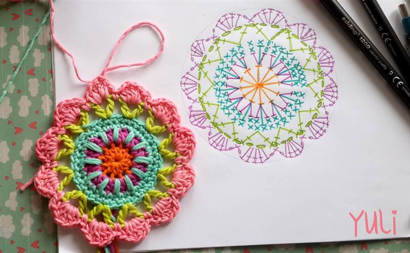 Mahala Mandala crochet square by Yuli 